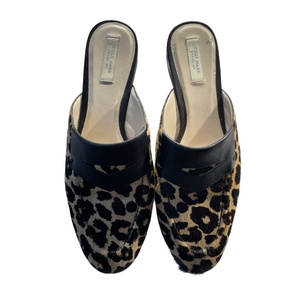 Cole Haan Women's 7.5 Piper Leopard Print Calf Hair Mules Elegant Wedding Guest - Picture 12 of 12